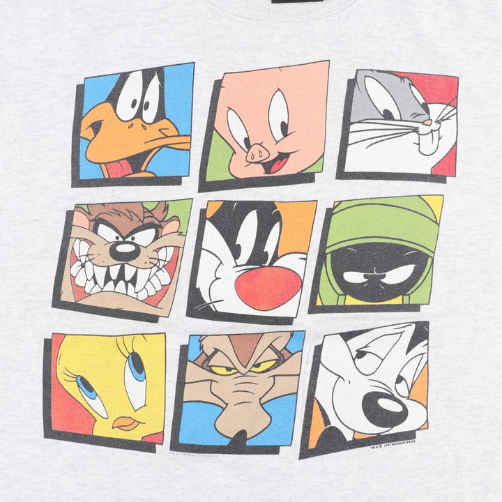 90'S GARMENTGRAPHICS LOONEY TUNES Character Print T-Shirt, Made in USA, Men's XL equivalent, Vintage cotton gray type Vintage Second Hand