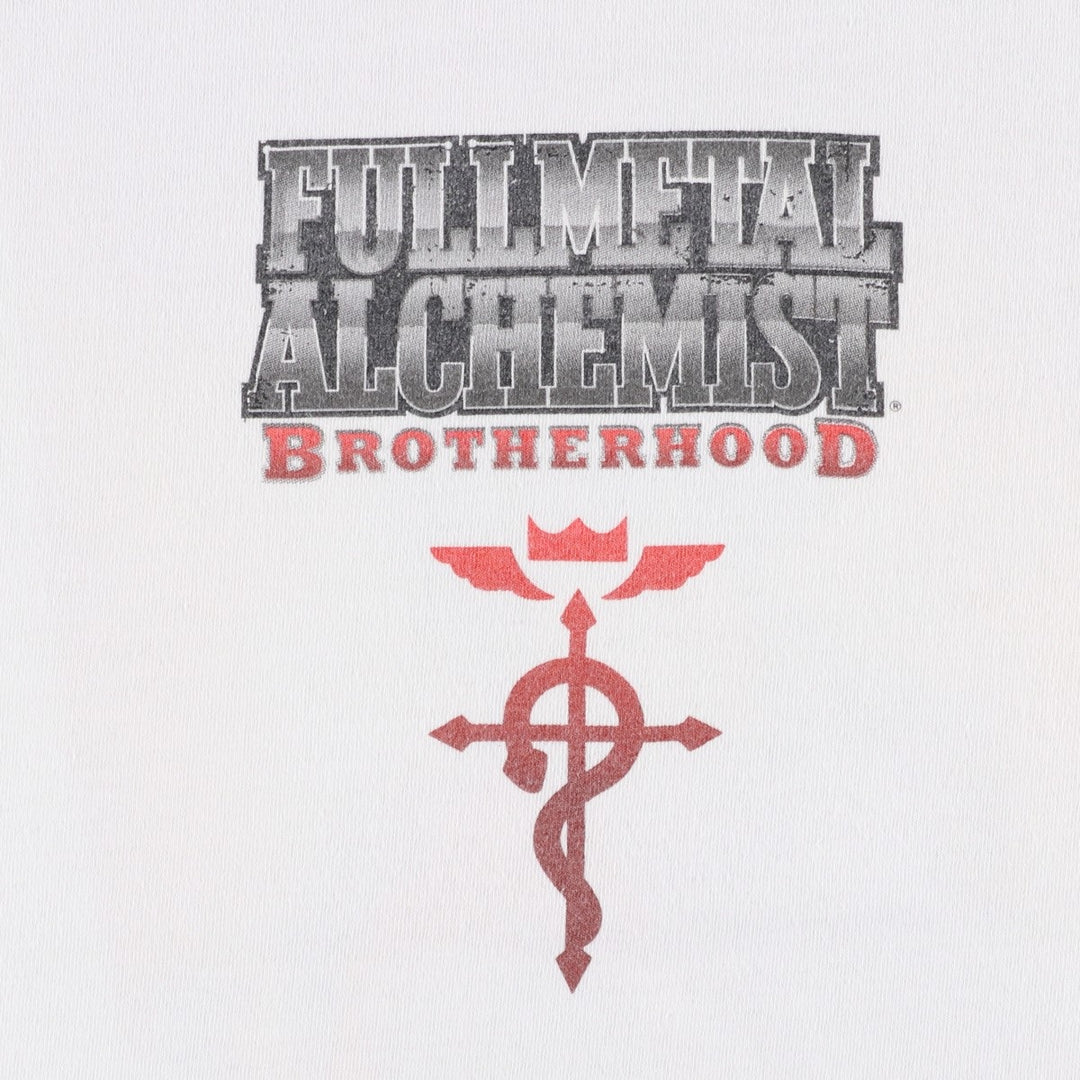 FULLMETAL ALCHEMIST Anime Character Print T-Shirt (Men's Size S) cotton white type Vintage Second Hand
