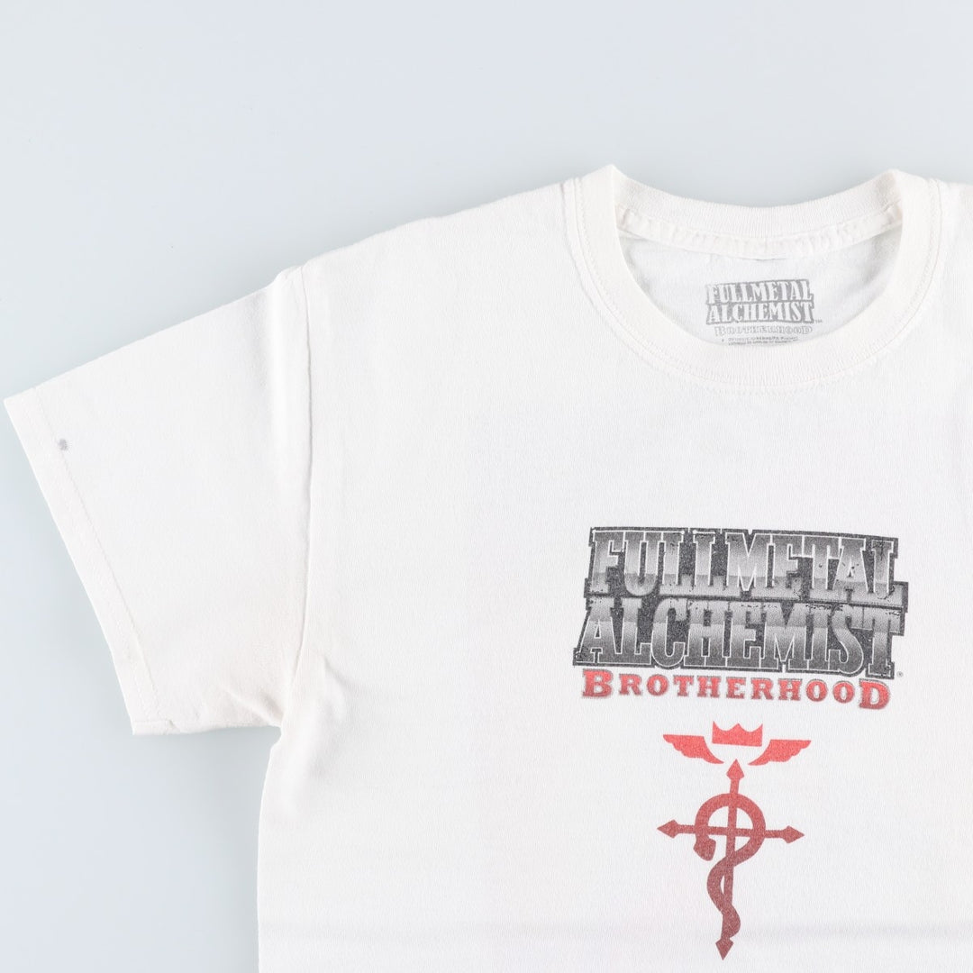 FULLMETAL ALCHEMIST Anime Character Print T-Shirt (Men's Size S) cotton white type Vintage Second Hand