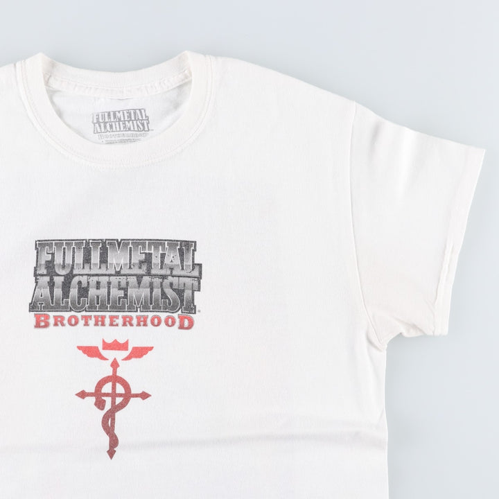 FULLMETAL ALCHEMIST Anime Character Print T-Shirt (Men's Size S) cotton white type Vintage Second Hand