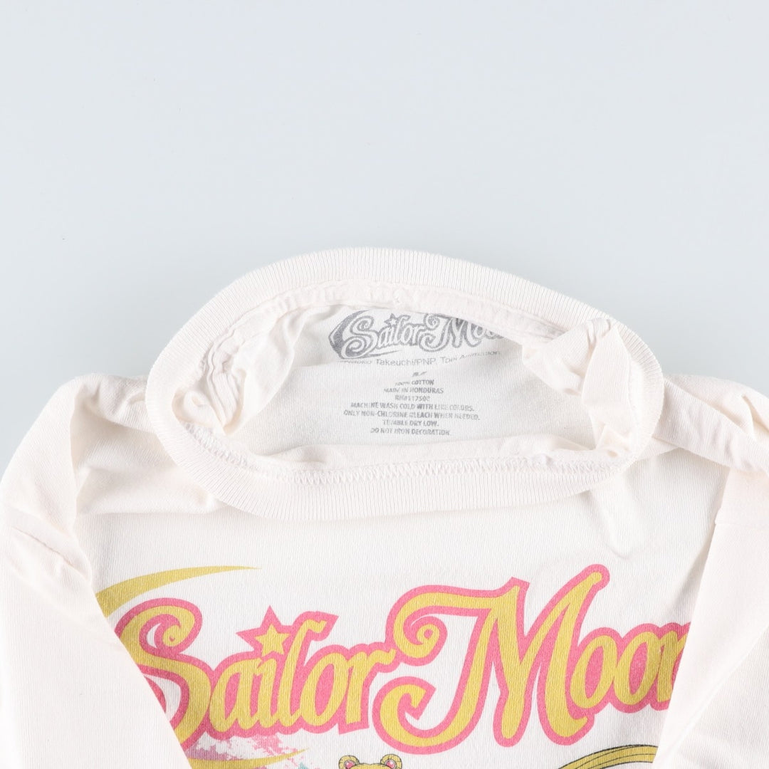 SAILOR MOON Pretty Guardian Sailor Moon Anime Character Print T-shirt Men's M size cotton white type Vintage Second Hand