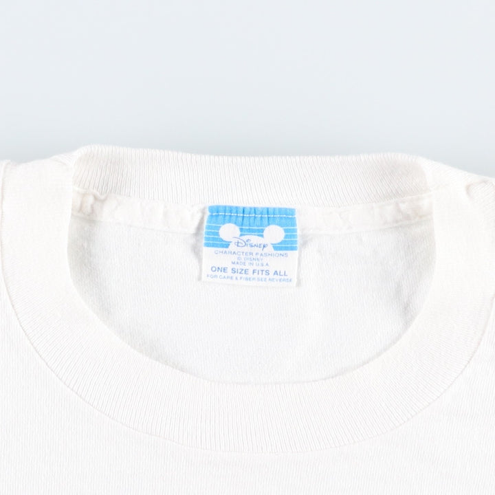 ~90'S Disney MICKEY MOUSE character print T-shirt, Made in USA, Men's size L equivalent, Vintage cotton white type Vintage Second Hand