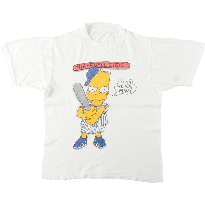 90'S THE SIMPSONS Bart Character Print T-Shirt, Men's Size S (Equivalent), Vintage unclear white type Vintage Second Hand