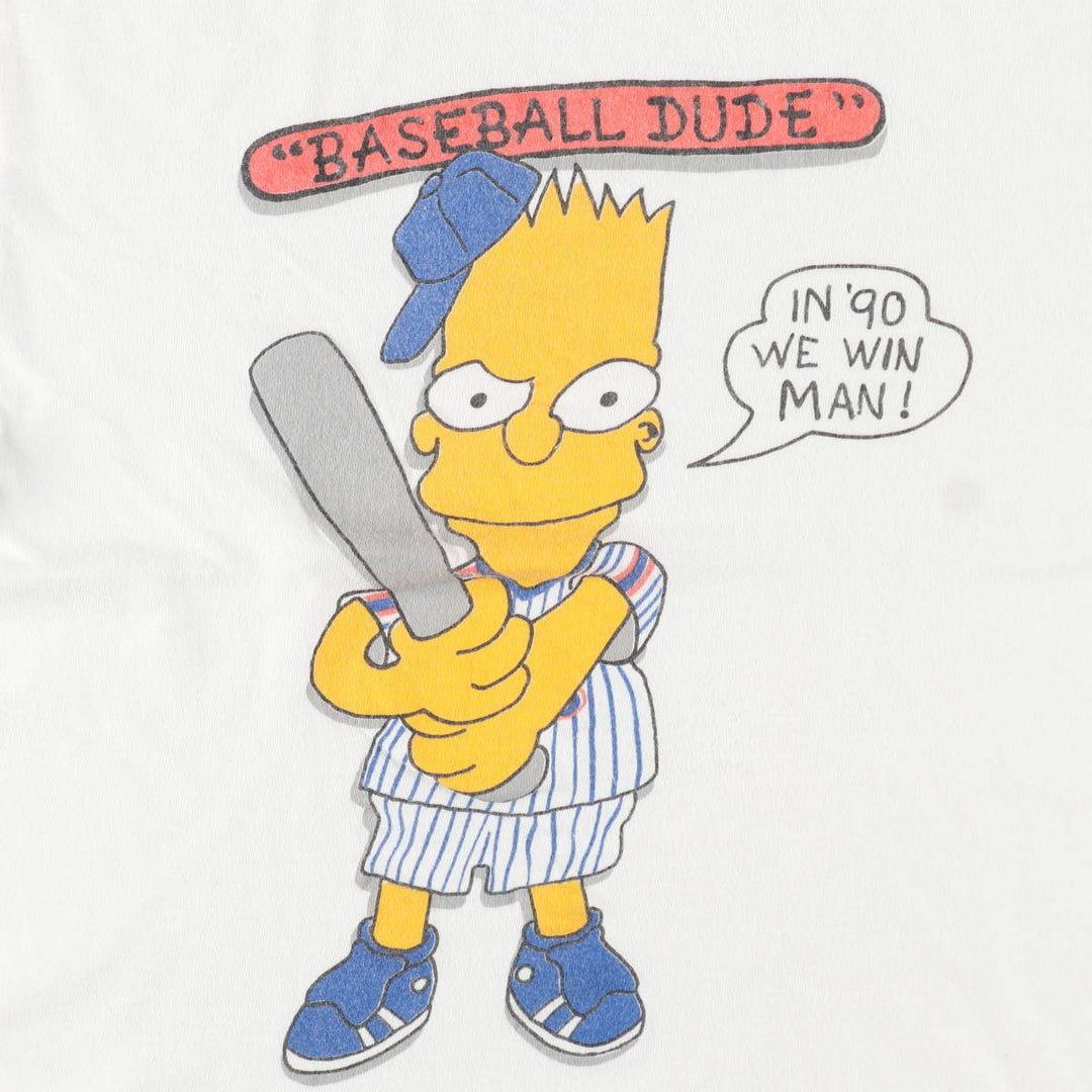 90'S THE SIMPSONS Bart Character Print T-Shirt, Men's Size S (Equivalent), Vintage unclear white type Vintage Second Hand