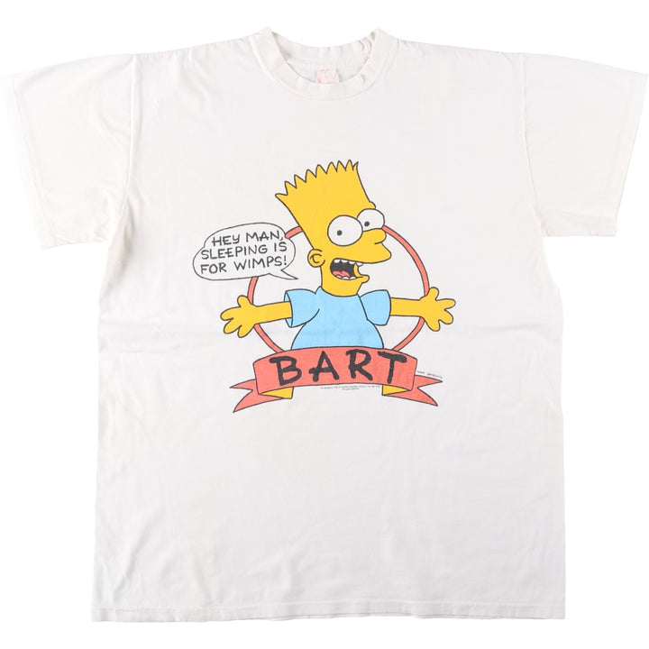 90'S THE SIMPSONS Bart Character Print T-Shirt, Men's XL (approx.) Vintage unclear white type Vintage Second Hand