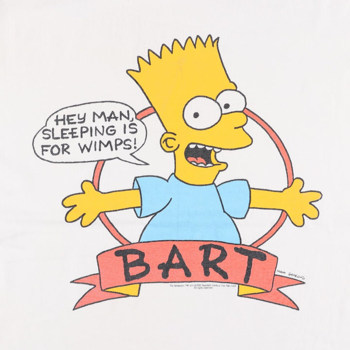 90'S THE SIMPSONS Bart Character Print T-Shirt, Men's XL (approx.) Vintage unclear white type Vintage Second Hand