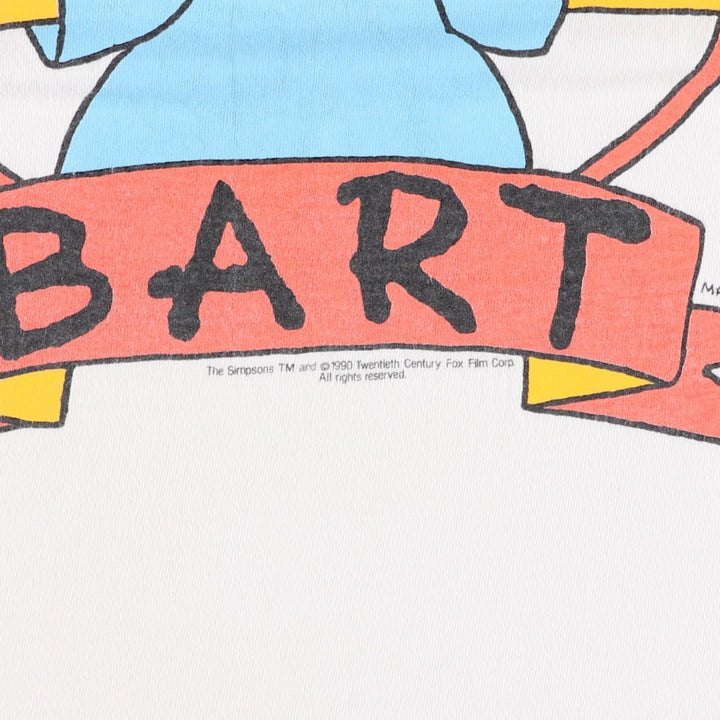90'S THE SIMPSONS Bart Character Print T-Shirt, Men's XL (approx.) Vintage unclear white type Vintage Second Hand