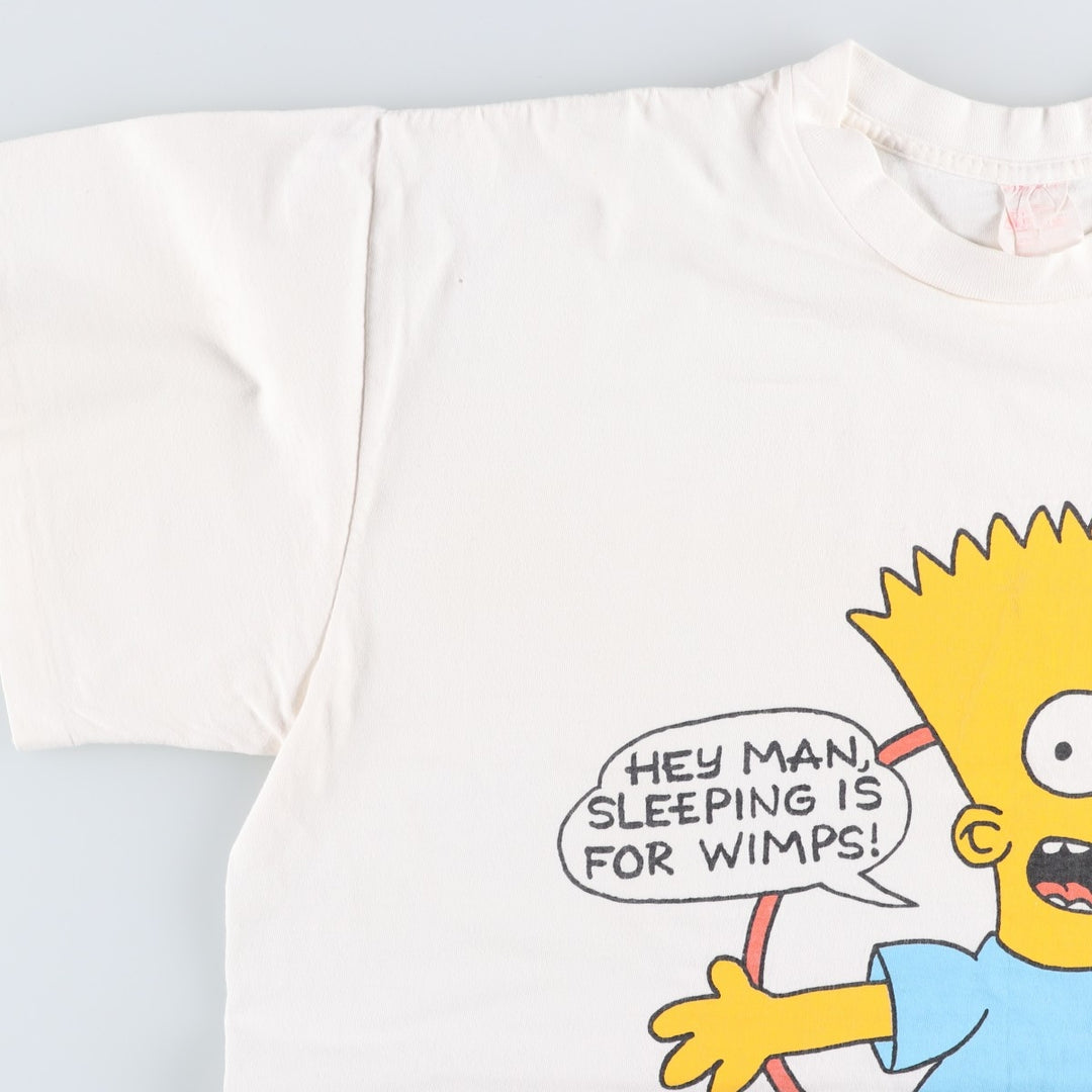 90'S THE SIMPSONS Bart Character Print T-Shirt, Men's XL (approx.) Vintage unclear white type Vintage Second Hand