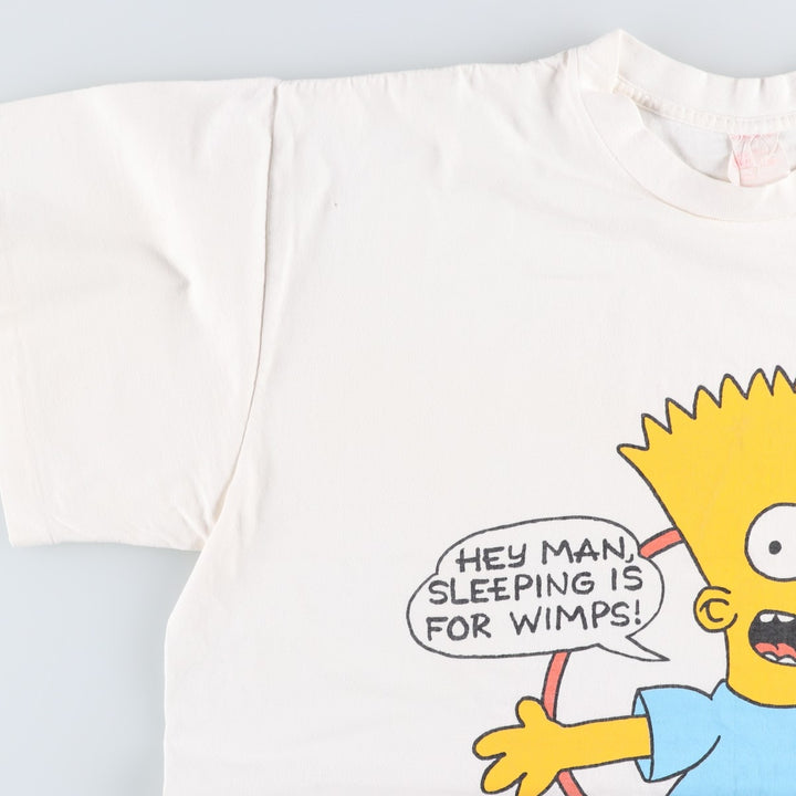 90'S THE SIMPSONS Bart Character Print T-Shirt, Men's XL (approx.) Vintage unclear white type Vintage Second Hand