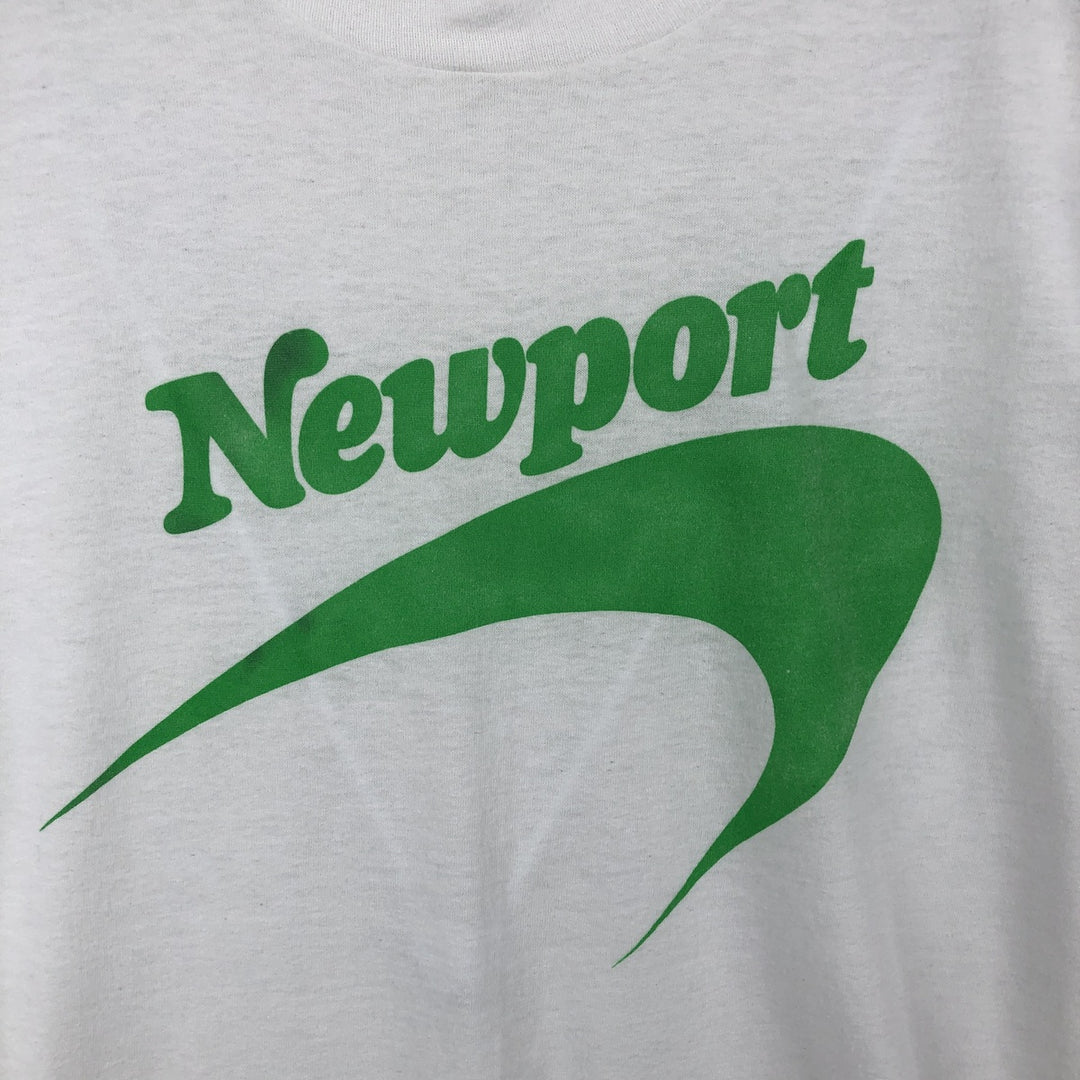 80s-90'S Screen Stars Newport Advertising T-Shirt, Made in USA, Men's XL equivalent, Vintage cotton white type Vintage Second Hand