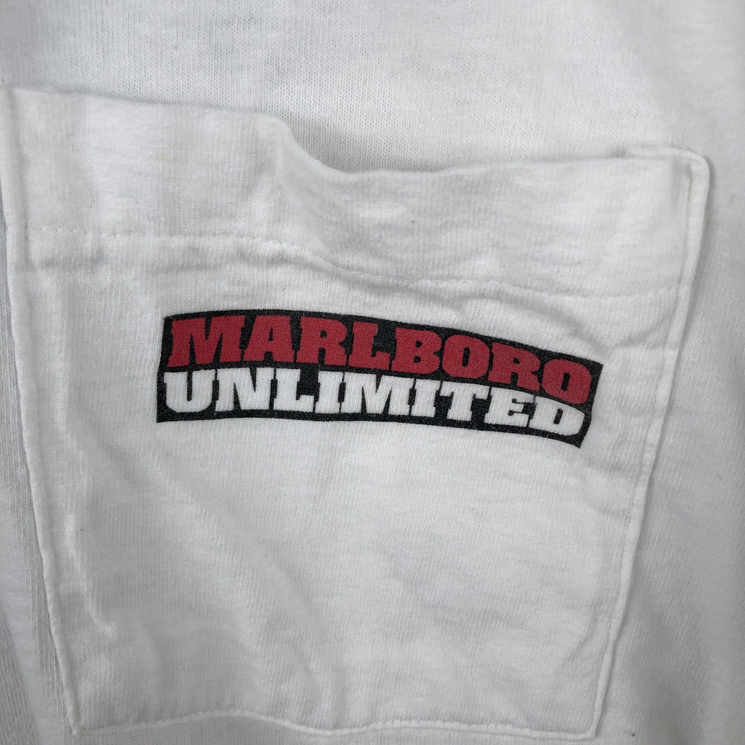 Vintage 90'S Fruit of the Loom Marlboro advertising T-shirt, Made in USA, Men's XL cotton white type Vintage Second Hand