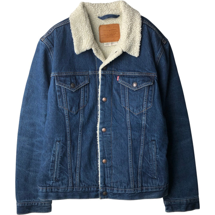Levi's Premium Padded Denim Boa Jacket, Men's Size L (approx.) cotton blue type Vintage Second Hand