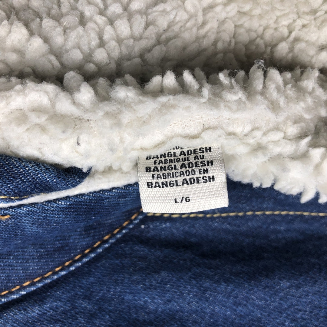 Levi's Premium Padded Denim Boa Jacket, Men's Size L (approx.) cotton blue type Vintage Second Hand
