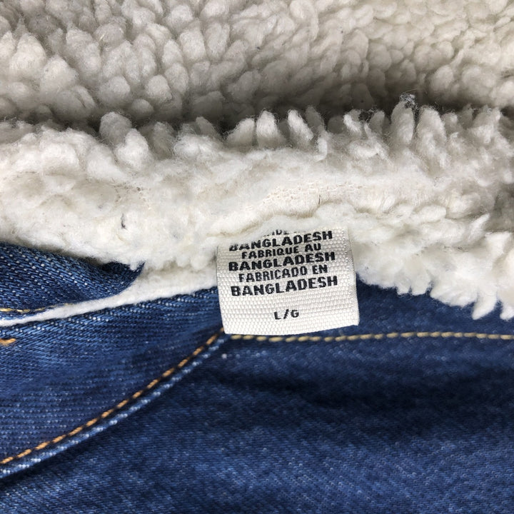 Levi's Premium Padded Denim Boa Jacket, Men's Size L (approx.) cotton blue type Vintage Second Hand
