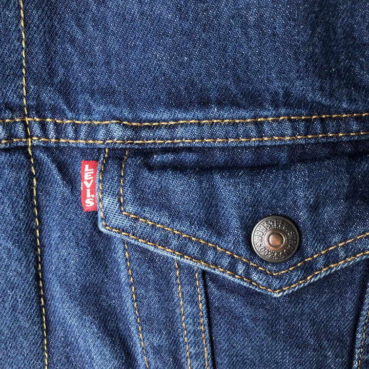 Levi's Premium Padded Denim Boa Jacket, Men's Size L (approx.) cotton blue type Vintage Second Hand