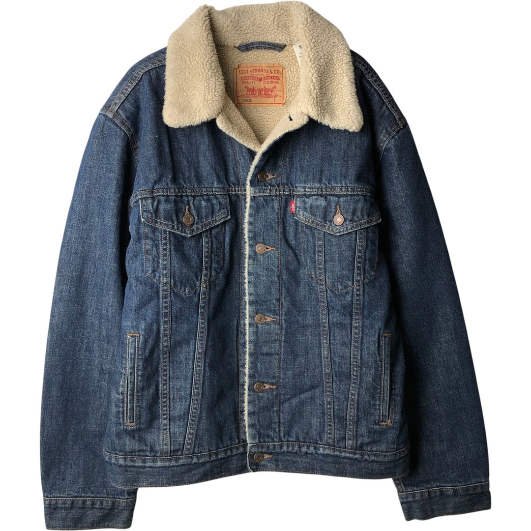 2000'S Levi's 70520 Padded Denim Boa Jacket, Men's Size L (approx.) cotton blue type Vintage Second Hand