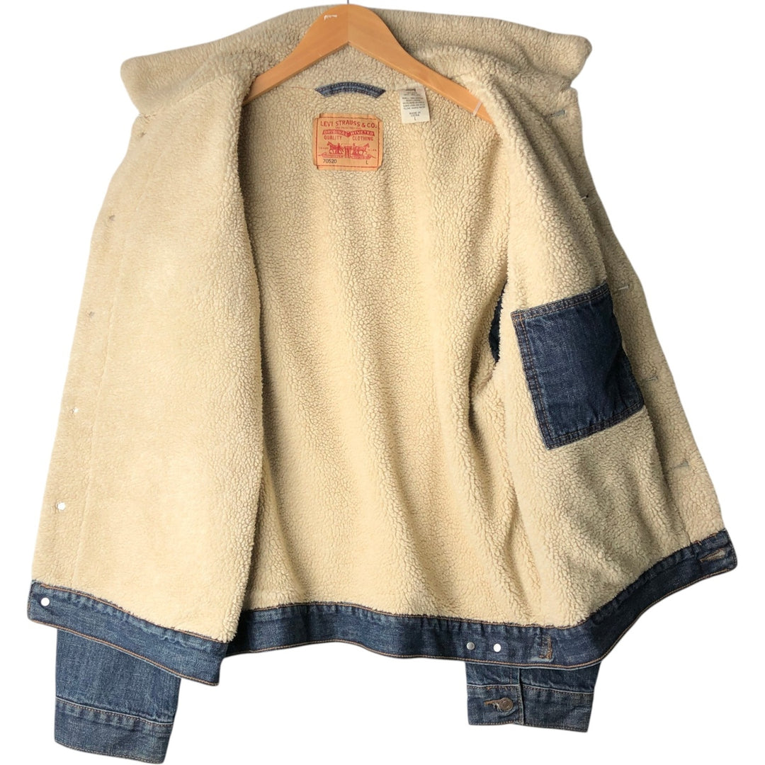 2000'S Levi's 70520 Padded Denim Boa Jacket, Men's Size L (approx.) cotton blue type Vintage Second Hand