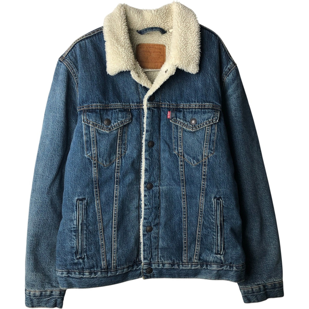Levi's PREMIUM Padded Denim Boa Jacket, Size L (Men's equivalent to size L) cotton blue type Vintage Second Hand