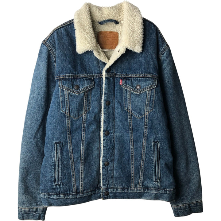 Levi's PREMIUM Padded Denim Boa Jacket, Size L (Men's equivalent to size L) cotton blue type Vintage Second Hand