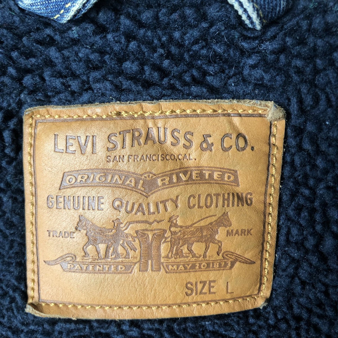 Levi's padded denim jacket, size L, men's cotton blue type Vintage Second Hand