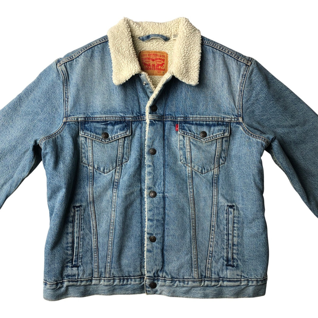 Levi's padded denim jacket, size L, men's cotton blue type Vintage Second Hand
