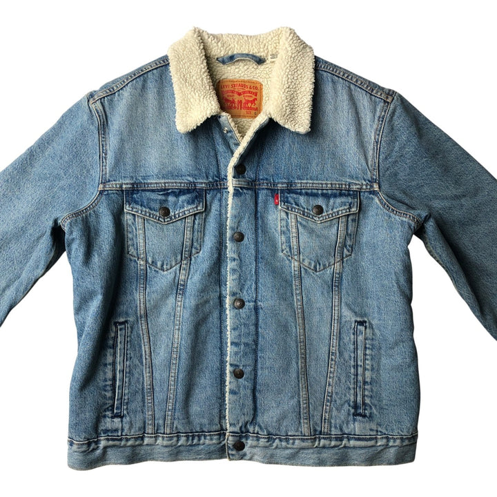 Levi's padded denim jacket, size L, men's cotton blue type Vintage Second Hand