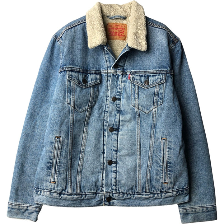 Levi's denim fleece jacket, men's size L cotton blue type Vintage Second Hand