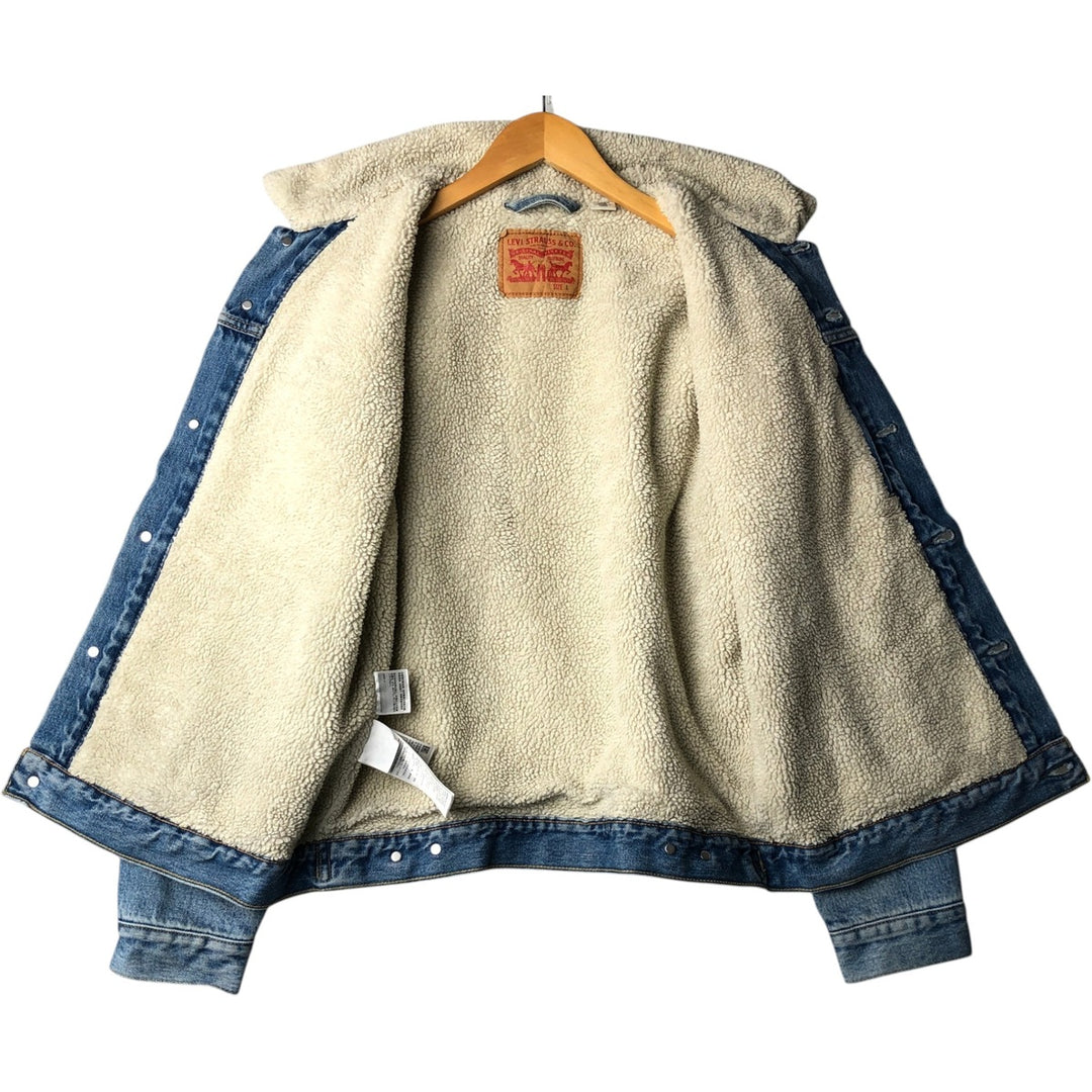 Levi's denim fleece jacket, men's size L cotton blue type Vintage Second Hand