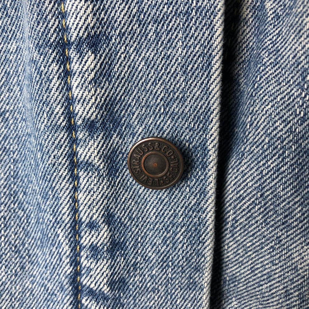 Levi's denim fleece jacket, men's size L cotton blue type Vintage Second Hand