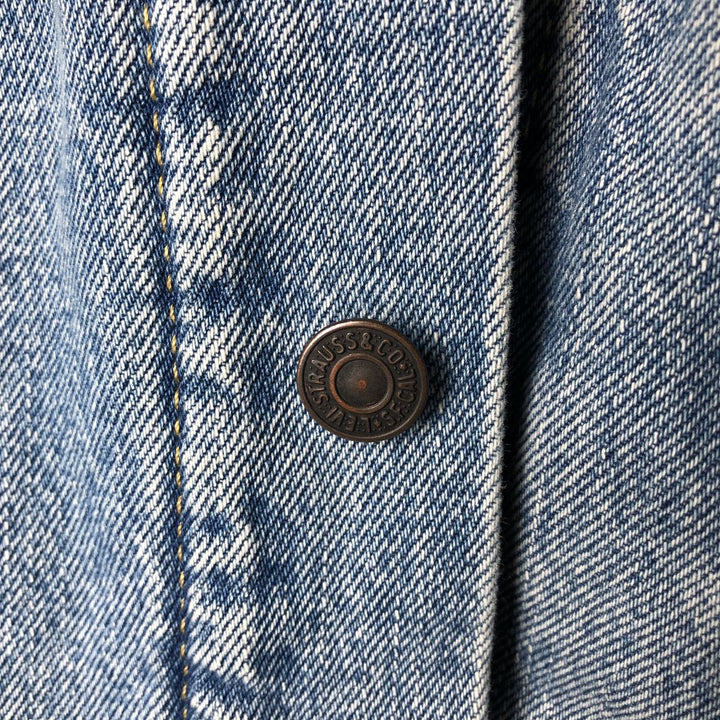 Levi's denim fleece jacket, men's size L cotton blue type Vintage Second Hand