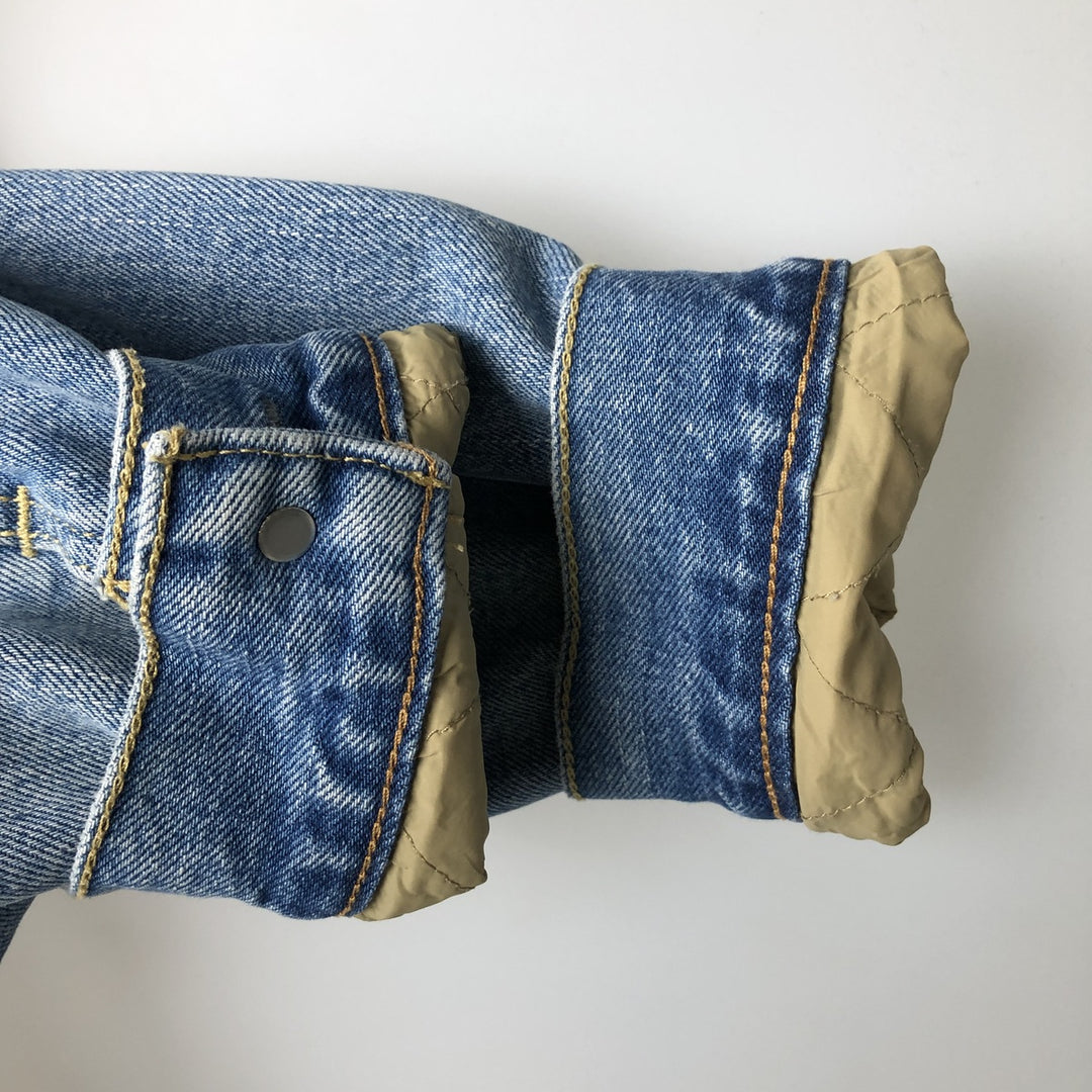 Levi's denim fleece jacket, men's size L cotton blue type Vintage Second Hand