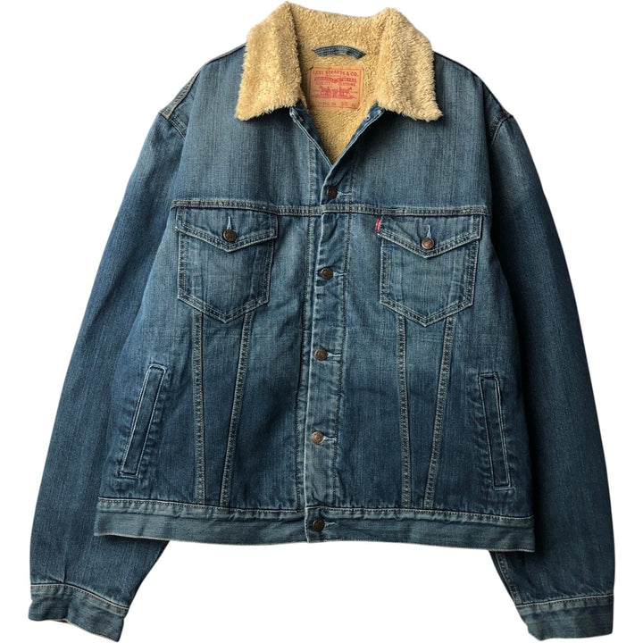 2000'S Levi's 71550-0439 Euro Model Denim Boa Jacket, Men's Size XL (approx.) cotton blue type Vintage Second Hand
