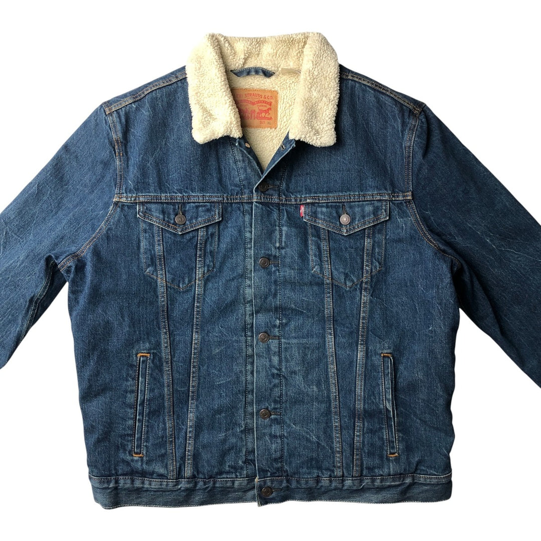 Levi's Padded Denim Jacket, Men's Size XL cotton blue type Vintage Second Hand