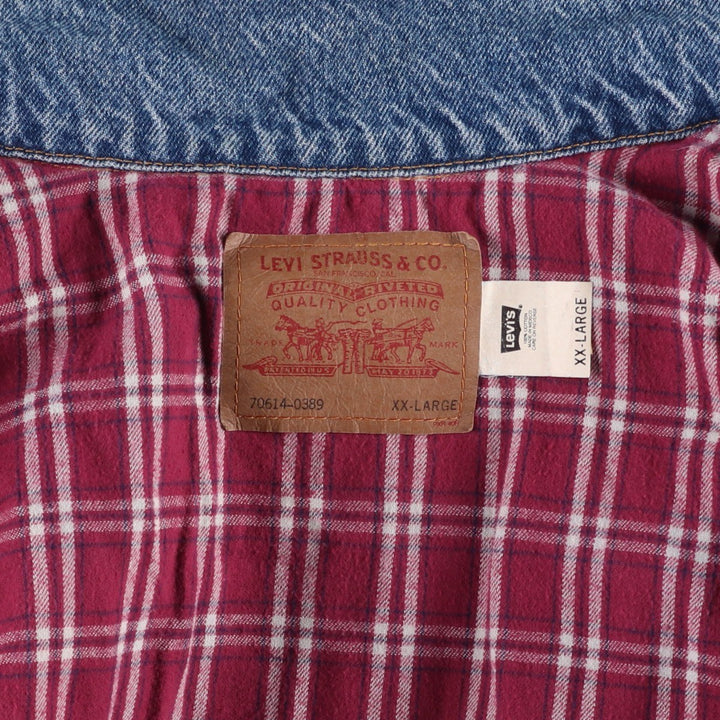 1990'S Levi's 70614-0389 Denim Jacket, Men's XXL equivalent, Vintage cotton blue type Vintage Second Hand