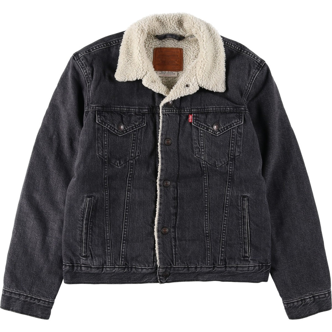 Levi's Levi's Premium Padded Black Denim Jacket, Men's Size Medium cotton black type Vintage Second Hand