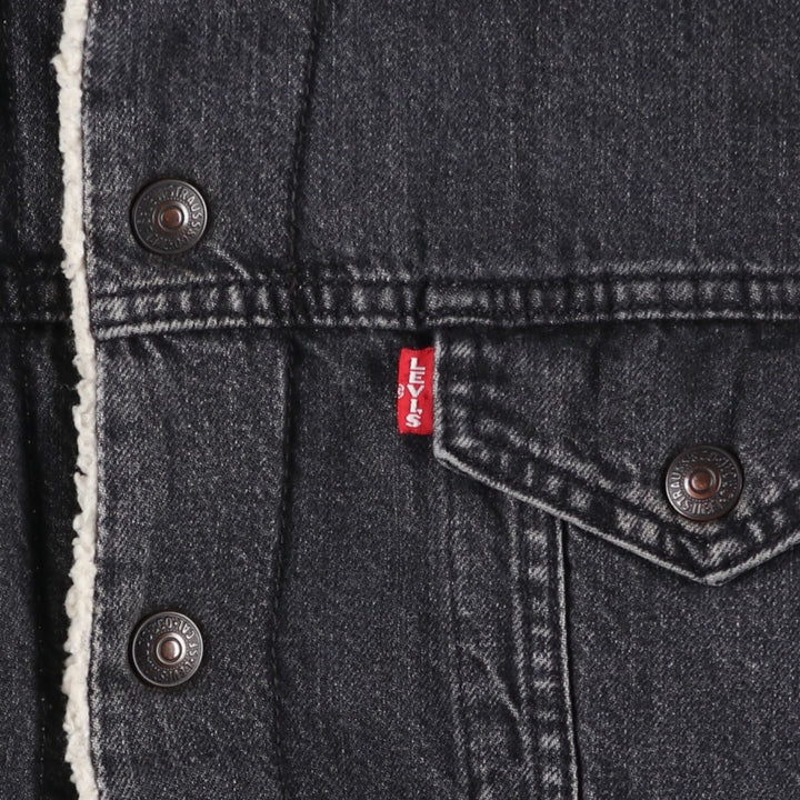 Levi's Levi's Premium Padded Black Denim Jacket, Men's Size Medium cotton black type Vintage Second Hand