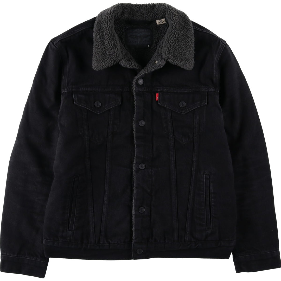 Levi's padded black denim jacket, size L, men's cotton black type Vintage Second Hand