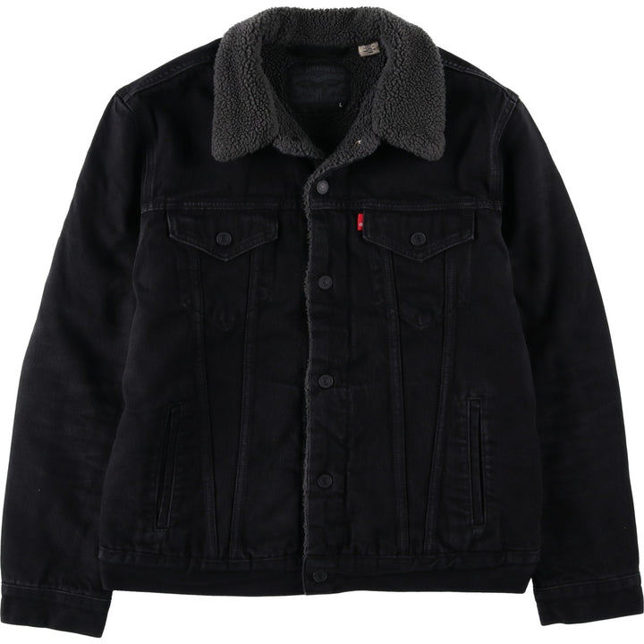 Levi's padded black denim jacket, size L, men's cotton black type Vintage Second Hand