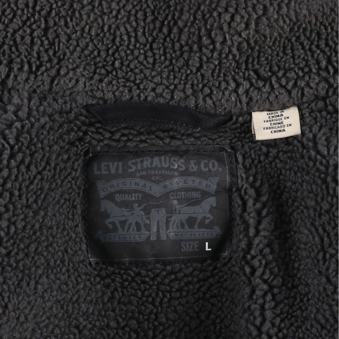 Levi's padded black denim jacket, size L, men's cotton black type Vintage Second Hand