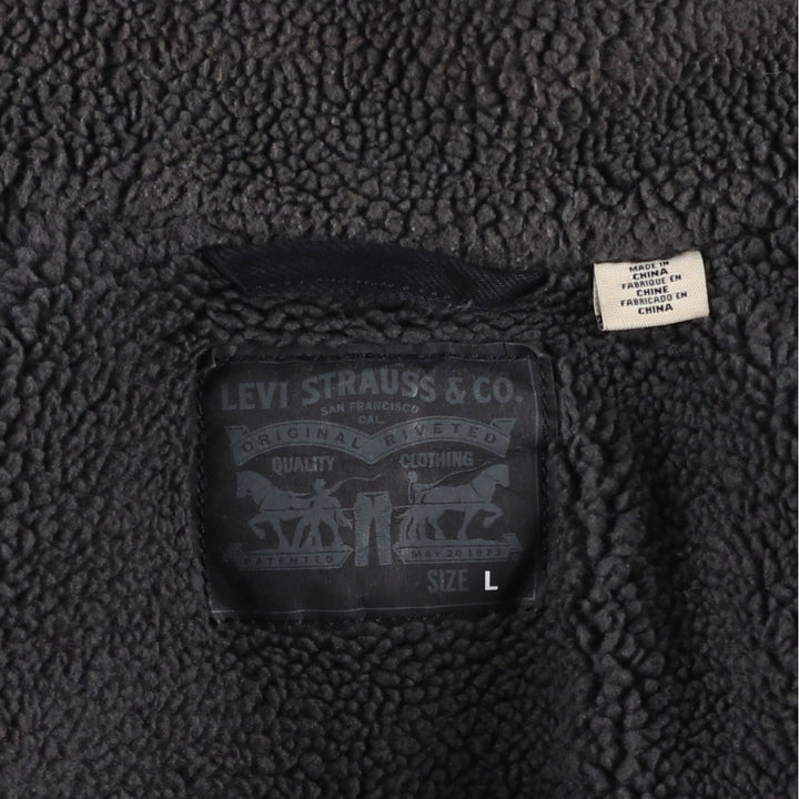 Levi's padded black denim jacket, size L, men's cotton black type Vintage Second Hand