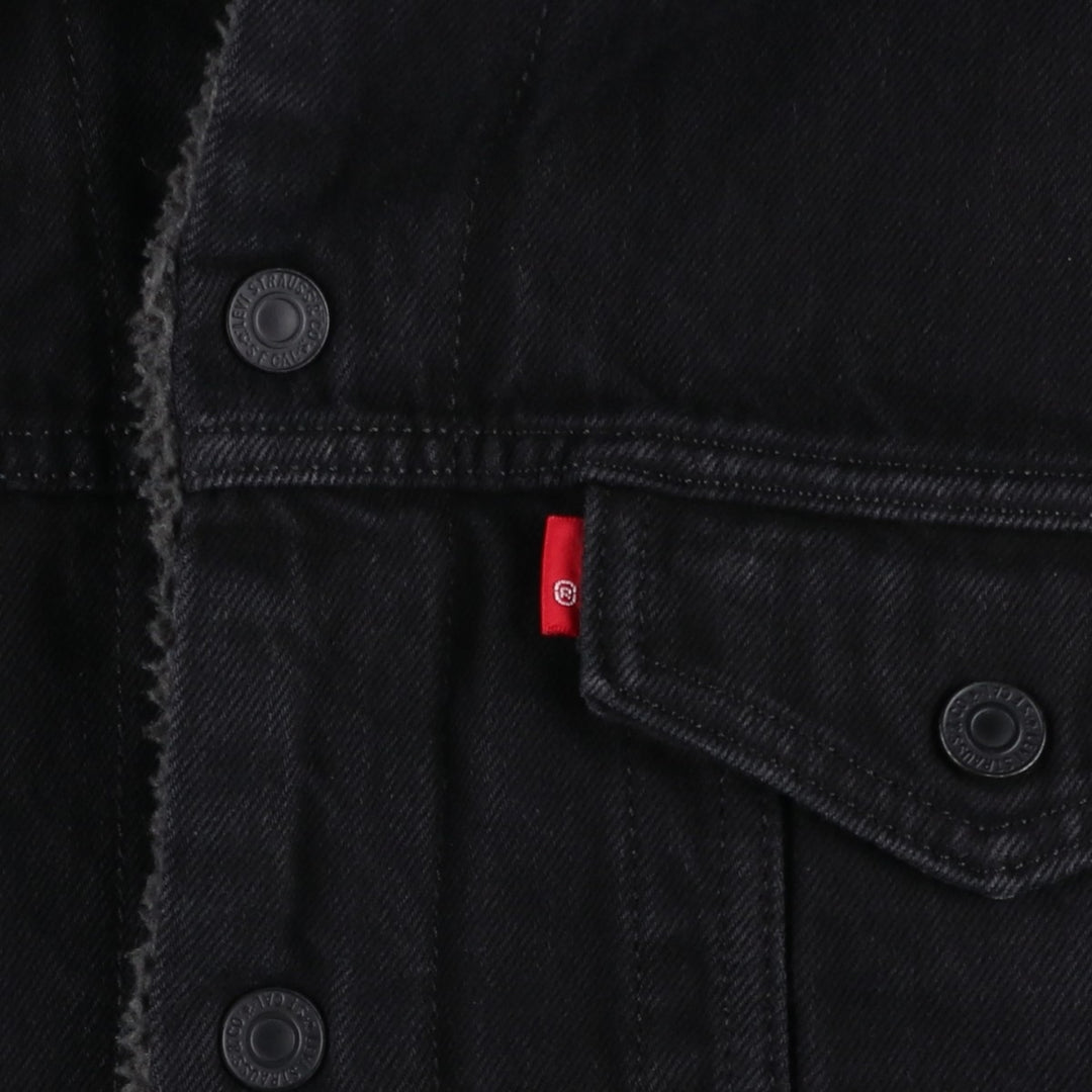 Levi's padded black denim jacket, size L, men's cotton black type Vintage Second Hand