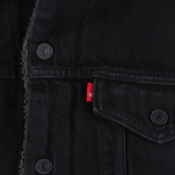 Levi's padded black denim jacket, size L, men's cotton black type Vintage Second Hand