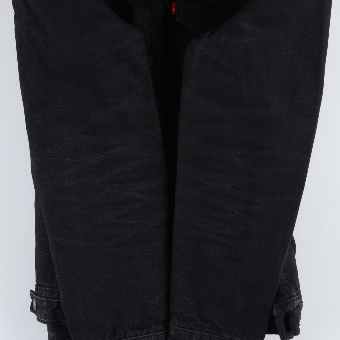 Levi's padded black denim jacket, size L, men's cotton black type Vintage Second Hand