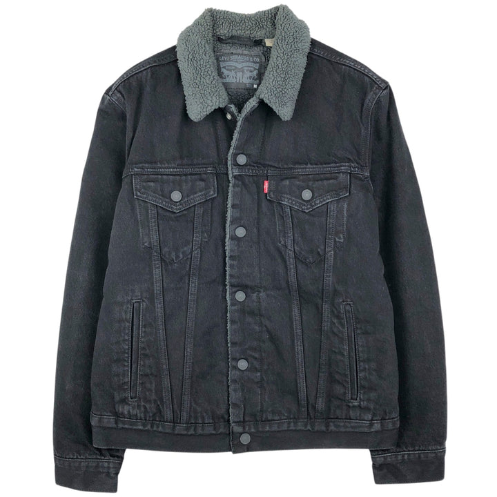 Levi's padded black denim fleece jacket, men's size M. cotton black type Vintage Second Hand