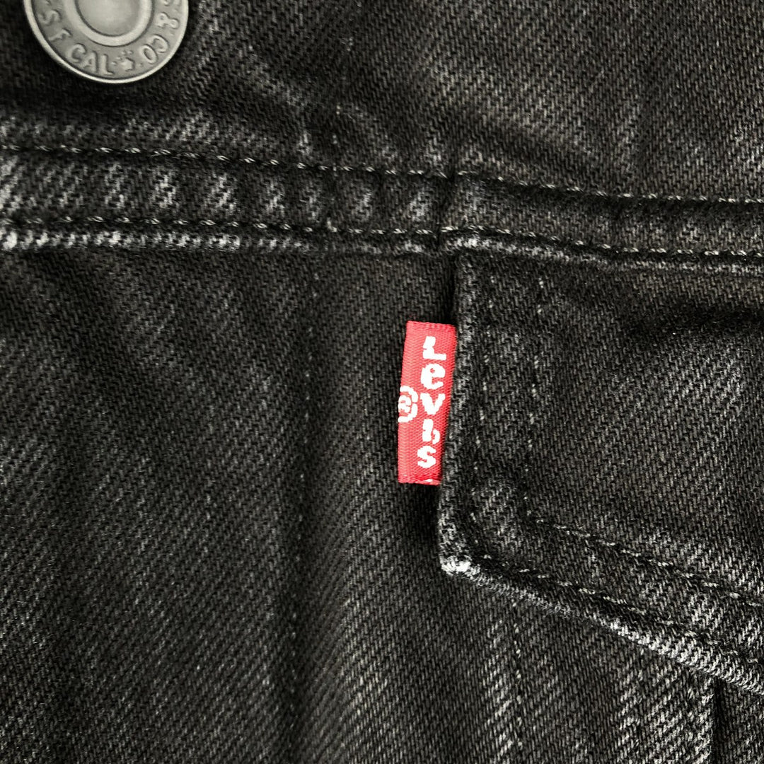 Levi's padded black denim fleece jacket, men's size M. cotton black type Vintage Second Hand