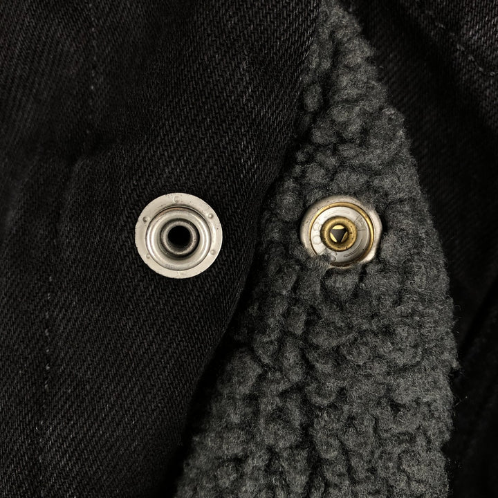 Levi's padded black denim fleece jacket, men's size M. cotton black type Vintage Second Hand