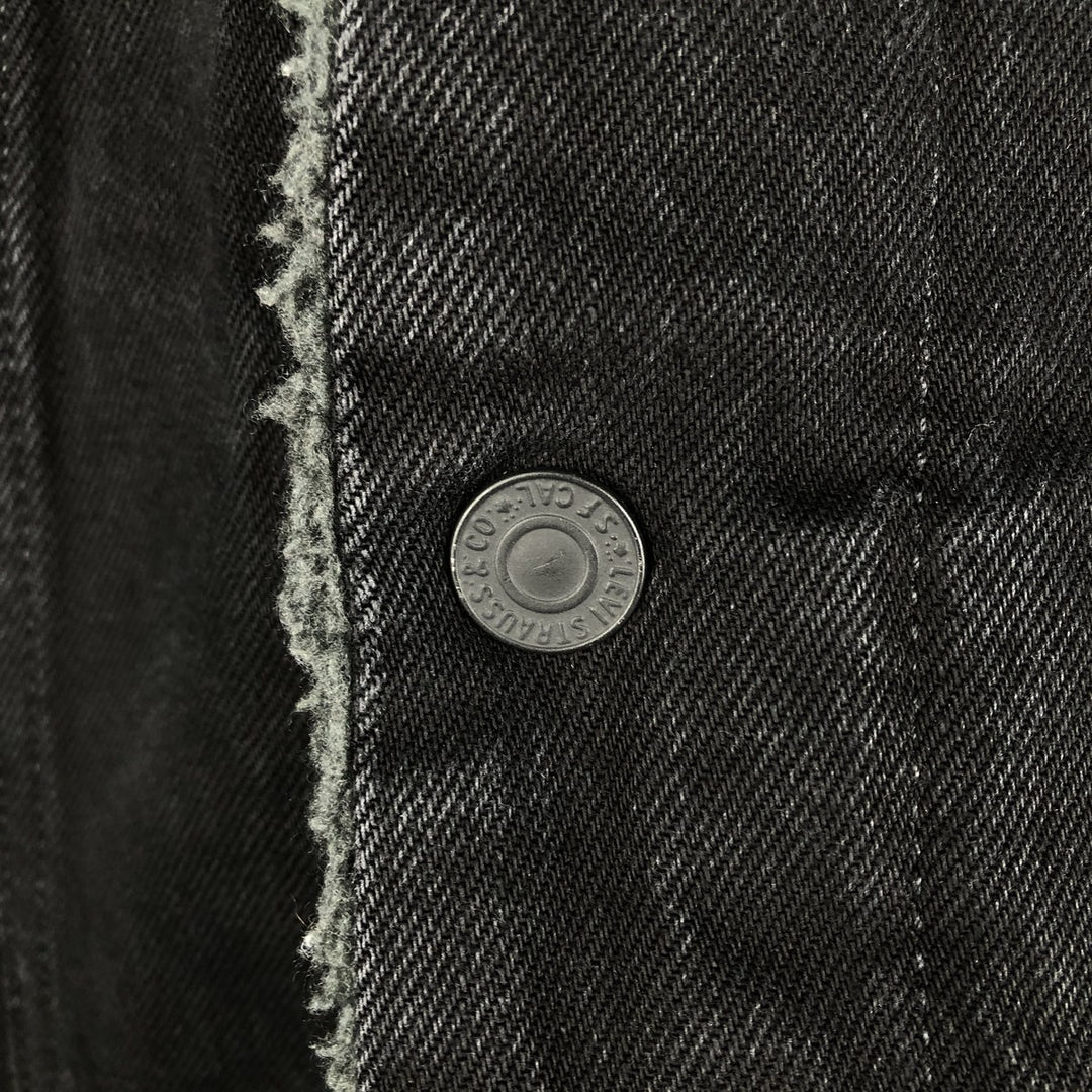 Levi's padded black denim fleece jacket, men's size M. cotton black type Vintage Second Hand