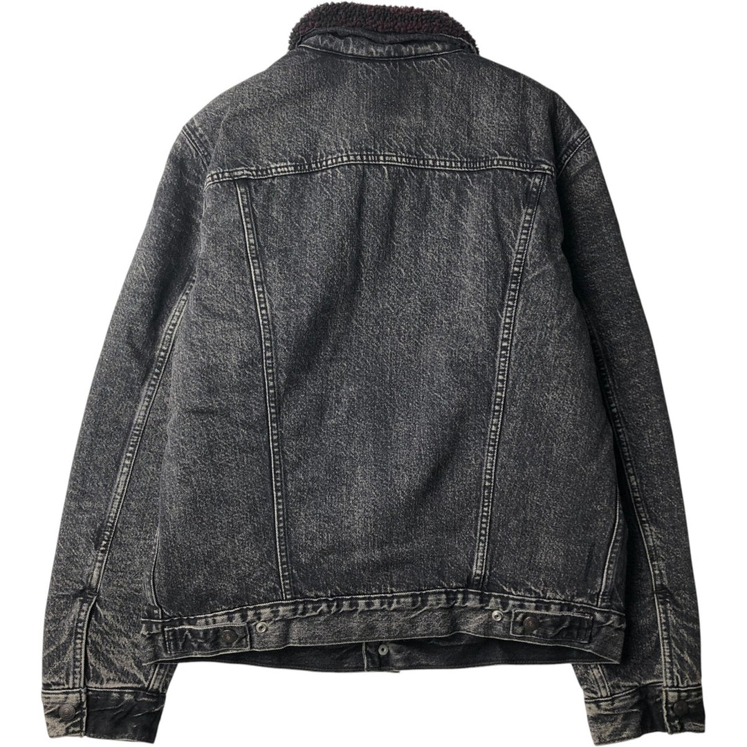 Levi's Premium Justin Timberlake Fresh Leaves Padded Black Denim Boa Jacket (Men's Size M) cotton black type Vintage Second Hand