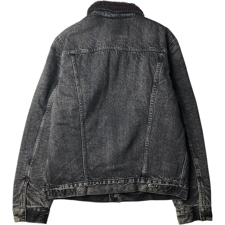 Levi's Premium Justin Timberlake Fresh Leaves Padded Black Denim Boa Jacket (Men's Size M) cotton black type Vintage Second Hand