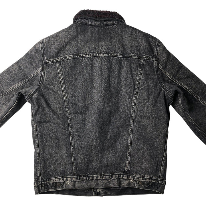 Levi's Premium Justin Timberlake Fresh Leaves Padded Black Denim Boa Jacket (Men's Size M) cotton black type Vintage Second Hand